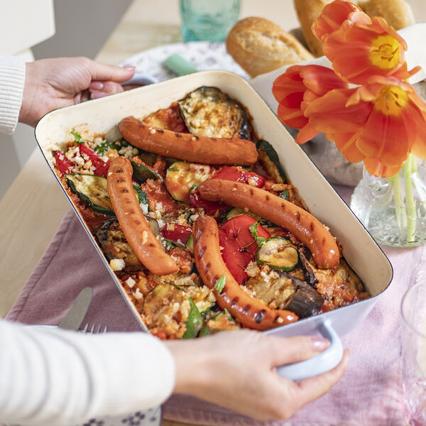 Ratatouille-Wurst-Auflauf mit Frankfurtern