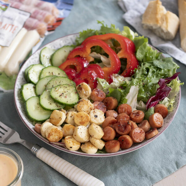 Sommerliche Bowl mit LANDHOF Käse-Grillern